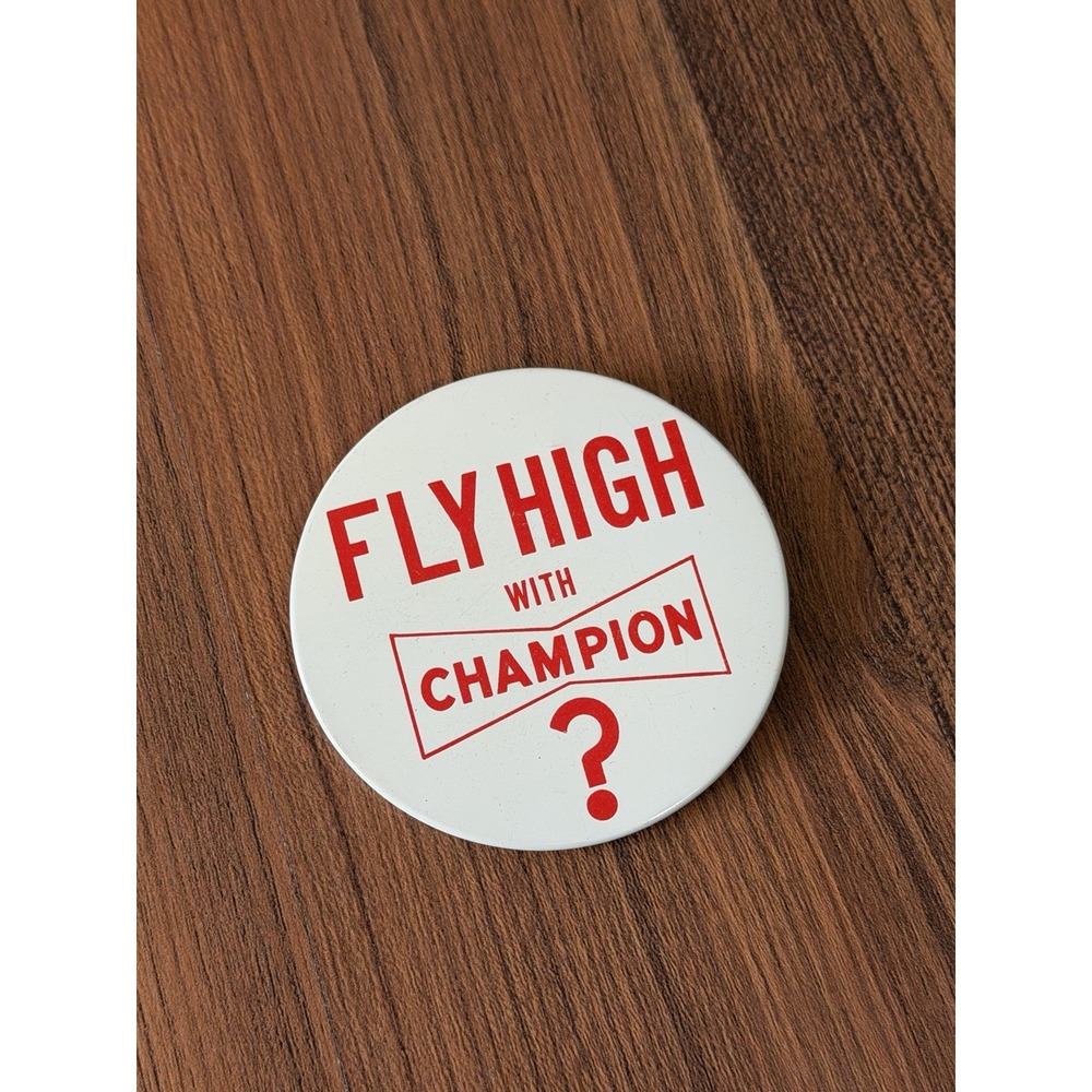 Vintage 70s Champion Sports Clothing Brand Retro Basketball Metal Pin Button